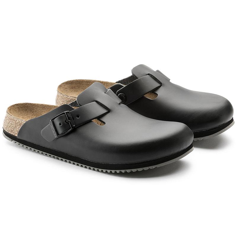 Boston Birkenstock Super Grip Kozene Damske Čierne | SK 226XYU